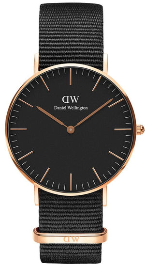 Daniel Wellington Classic Cornwall Black Dial Black NATO Strap Watch For Women - DW00100150 Authentic Buy Shop Now