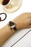Daniel Wellington Petite Sheffield Black Dial Black Leather Strap Watch For Women - DW00100168 Authentic Buy Shop Now