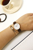 Daniel Wellington Classic Petite Bristol White Dial Brown Leather Strap Watch For Women - DW00100171 Authentic Buy Shop Now