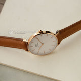 Daniel Wellington Petite Durham White Dial Brown Leather Strap Watch For Women - DW00100172 Authentic Buy Shop Now