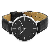 Daniel Wellington Classic Petite Reading Black Dial Black Leather Strap Watch For Women - DW00100179 Authentic Buy Shop Now