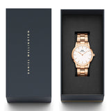 Daniel Wellington Iconic Link White Dial Rose Gold Steel Strap Watch for Women - DW00100213 Authentic Buy Shop Now