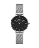Daniel Wellington Petite Sterling Black Dial Silver Mesh Bracelet Watch For Women - DW00100218 Authentic Buy Shop Now