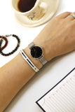 Daniel Wellington Petite Sterling Black Dial Silver Mesh Bracelet Watch For Women - DW00100218 Authentic Buy Shop Now