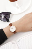 Daniel Wellington Classic Petite St Mawes White Dial Brown Leather Strap Watch For Women - DW00100231 Authentic Buy Shop Now
