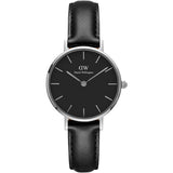 Daniel Wellington Classic Petite Sheffield Black Dial Black Leather Strap Watch For Women - DW00100236 Authentic Buy Shop Now
