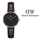 Daniel Wellington Classic Petite York Black Dial Brown Leather Strap Watch For Women - DW00100238 Authentic Buy Shop Now