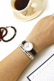 Daniel Wellington Classic Petite Sheffield White Dial Black Leather Strap Watch For Women - DW00100242 Authentic Buy Shop Now