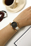 Daniel Wellington Classic Petite Dover Black Dial White NATO Strap Watch For Women - DW00100312 Authentic Buy Shop Now