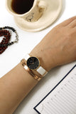 Daniel Wellington Classic Petite Dover Black Dial White NATO Strap Watch For Women - DW001000314 Authentic Buy Shop Now