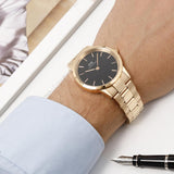 Daniel Wellington Iconic Link Black Dial Rose Gold Steel Strap Watch For Men - DW00100344 Authentic Buy Shop Now