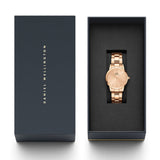 Daniel Wellington Iconic Link Unitone Rose Gold Dial Rose Gold Steel Strap Watch For Women - DW00100401 Authentic Buy Shop Now