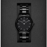 Daniel Wellington Iconic Link Ceramic Black Dial Black Steel Strap Watch For Women - DW00100414 Authentic Buy Shop Now