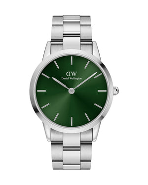 Daniel Wellington Iconic Link Emerald Green Dial Silver Steel Strap Watch For Men - DW00100427 Authentic Buy Shop Now