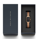 Daniel Wellington Quadro Melrose Black Dial Rose Gold Mesh Bracelet Watch For Women - DW00100432 Authentic Buy Shop Now