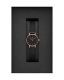 Daniel Wellington Classic Petite Pressed Ashfield Black Dial Black Mesh Bracelet Watch For Women - DW00100441 Authentic Buy Shop Now