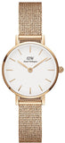 Daniel Wellington Petite Pressed Melrose White Dial Gold Mesh Bracelet Watch For Women - DW00100447 Authentic Buy Shop Now