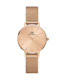 Daniel Wellington Petite Rose Gold Dial Rose Gold Mesh Bracelet Watch For Women - DW00100470 Authentic Buy Shop Now