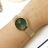 Daniel Wellington Petite Emerald Green Dial Gold Mesh Strap Watch For Women - DW00100479 Authentic Buy Shop Now