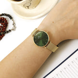 Daniel Wellington Petite Emerald Green Dial Gold Mesh Strap Watch For Women - DW00100480 Authentic Buy Shop Now