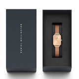 Daniel Wellington Quadro Unitone Rose Gold Dial Rose Gold Mesh Strap Watch For Women - DW00100484 Authentic Buy Shop Now
