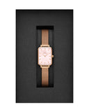 Daniel Wellington Quadro Pressed Melrose Pink Dial Pink Mesh Bracelet Watch For Women - DW00100510 Authentic Buy Shop Now