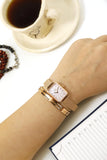Daniel Wellington Quadro Pressed Melrose Pink Dial Pink Mesh Bracelet Watch For Women - DW00100510 Authentic Buy Shop Now