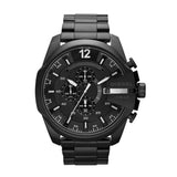 Diesel Mega Chief Chronograph Black Dial Black Steel Strap Watch For Men - DZ4283 Authentic Buy Shop Now