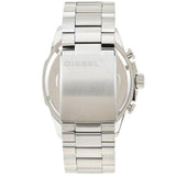 Diesel Mega Chief Chronograph White Dial Silver Steel Strap Watch For Men - DZ4477 Authentic Buy Shop Now