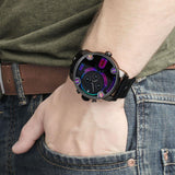 Diesel Badass Chronograph Anthracite Dial Black Leather Strap Watch For Men - DZ7270 Authentic Buy Shop Now