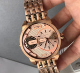 Diesel Mini Daddy Rose Gold Dial Rose Gold Steel Strap Watch For Men - DZ7318 Authentic Buy Shop Now