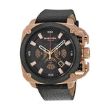 Diesel BAMF Chronograph Black Dial Black Leather Strap Watch For Men - DZ7346 Authentic Buy Shop Now