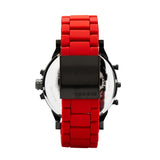 Diesel Mr Daddy 2.0 Chronograph Black Dial Red Silicone Strap Watch For Men - DZ7370 Authentic Buy Shop Now
