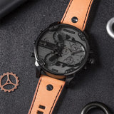 Diesel Mr. Daddy 2.0 Chronograph Grey Dial Brown Leather Strap Watch For Men - DZ7406 Authentic Buy Shop Now