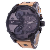 Diesel Mr. Daddy 2.0 Chronograph Grey Dial Brown Leather Strap Watch For Men - DZ7406 Authentic Buy Shop Now