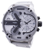 Diesel Mr. Daddy Chronograph Silver Dial Silver Steel Strap Watch For Men - DZ7421 Authentic Buy Shop Now