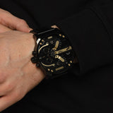 Diesel Mr. Daddy 2.0 Chronograph Black Dial Black Steel Strap Watch For Men - DZ7435 Authentic Buy Shop Now