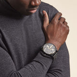 Diesel Mr. Daddy 2.0 Chronograph Black Dial Black Steel Strap Watch For Men - DZ7435 Authentic Buy Shop Now