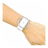 Calvin Klein Glam Transparent Dial White Leather Strap Watch for Women - K9423101 Authentic Buy Shop Now
