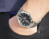 Hugo Boss Aeroliner Chronograph Black Dial Silver Steel Strap Watch For Men - 1512446 Authentic Buy Shop Now