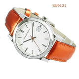 Burberry The City Silver Dial Orange Leather Strap Watch for Women - BU9121 Authentic Buy Shop Now