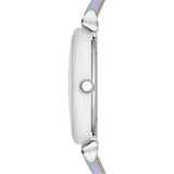 Emporio Armani Gianni T-Bar Mother Of Pearl White Dial Grey Leather Strap Watch For Women - AR11039 Authentic Buy Shop Now