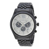 Michael Kors Lexington Chronograph Crystals Silver Dial Black Steel Strap Watch for Men - MK8605 Authentic Buy Shop Now