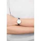 Emporio Armani Aurora Quartz Mother Of Pearl White Dial Blue Leather Strap Watch For Women - AR11090 Authentic Buy Shop Now