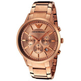 Emporio Armani Classic Rose Gold Chronograph Steel Strap Watch For Men - AR2452 Authentic Buy Shop Now