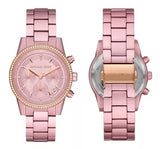 Michael Kors Ritz Chronograph Rose Gold Dial Rose Gold Steel Strap Watch For Women - MK6753 Authentic Buy Shop Now