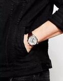 Hugo Boss Ambassador Chronograph Silver Dial Brown Leather Strap Watch For Men - HB1513195 Authentic Buy Shop Now
