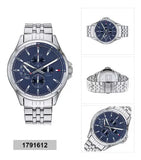 Tommy Hilfiger Shawn Multifunction Quartz Blue Dial Silver Steel Strap Watch for Men - 1791612 Authentic Buy Shop Now