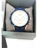 Guess Caliber Chronograph White Dial Blue Silicone Strap Watch for Men - W0864G5 Authentic Buy Shop Now