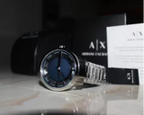 Armani Exchange Hampton Chronograph Blue Dial Silver Steel Strap Watch For Men - AX2178 Authentic Buy Shop Now